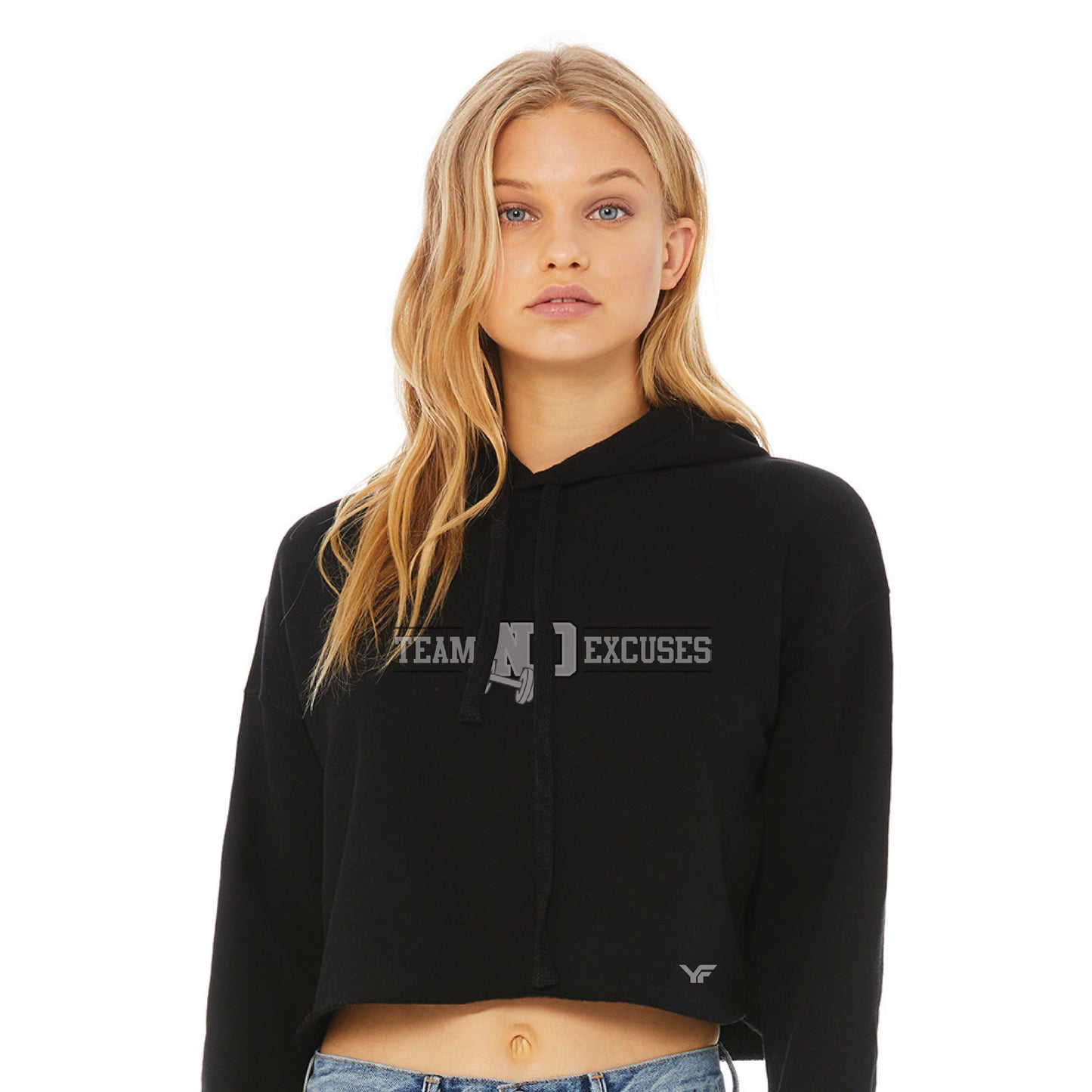 Team No Excuses Crop Hoodie Sweatshirt - Fitness - Yarishna Ayala